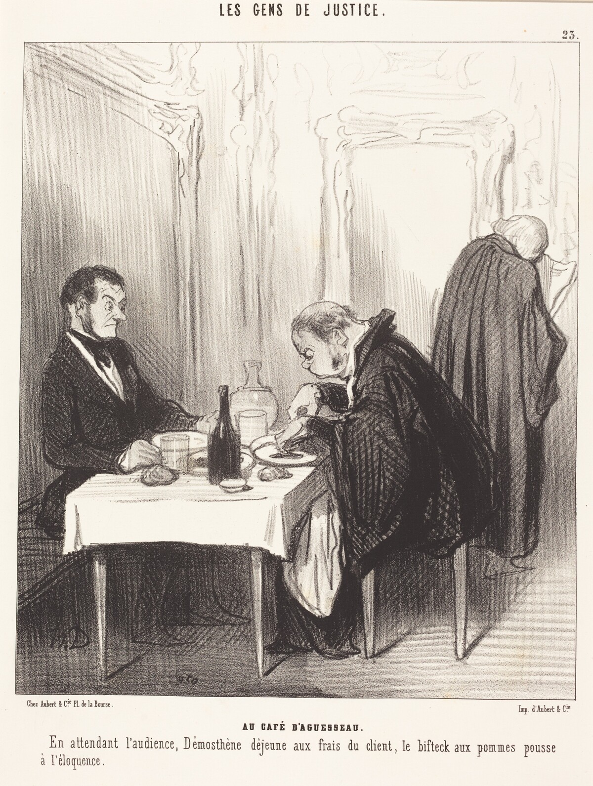 Au Café d'Aguesseau by Honoré Daumier
