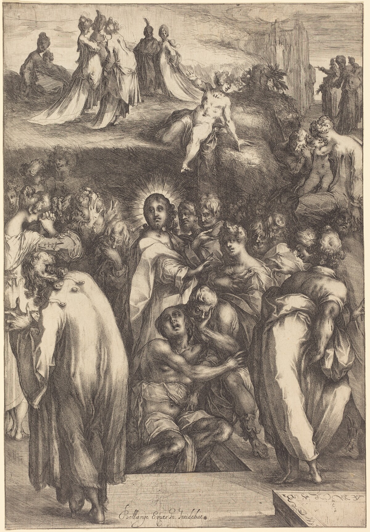 The Raising of Lazarus by Jacques  Bellange