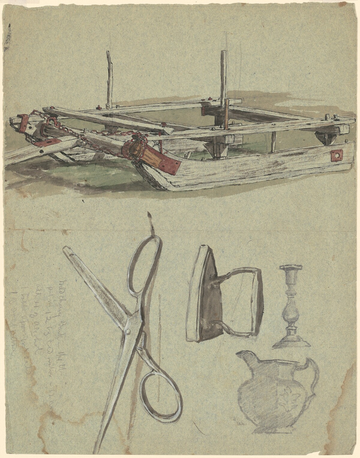 Studies of a Sled and Various Household Objects by Enoch Wood Perry, Jr.
