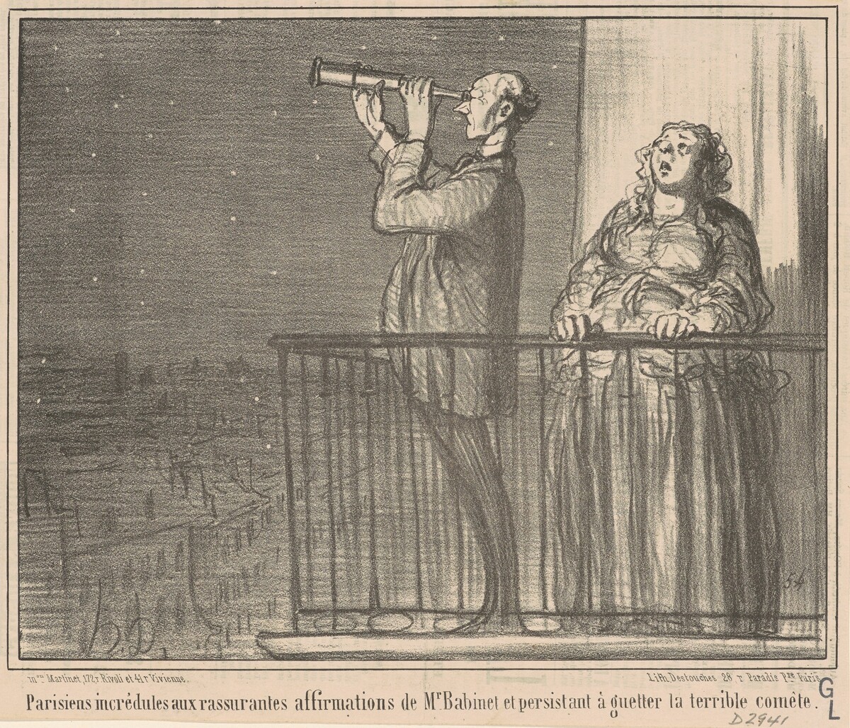 Parisiens incrédules ... by Honoré Daumier