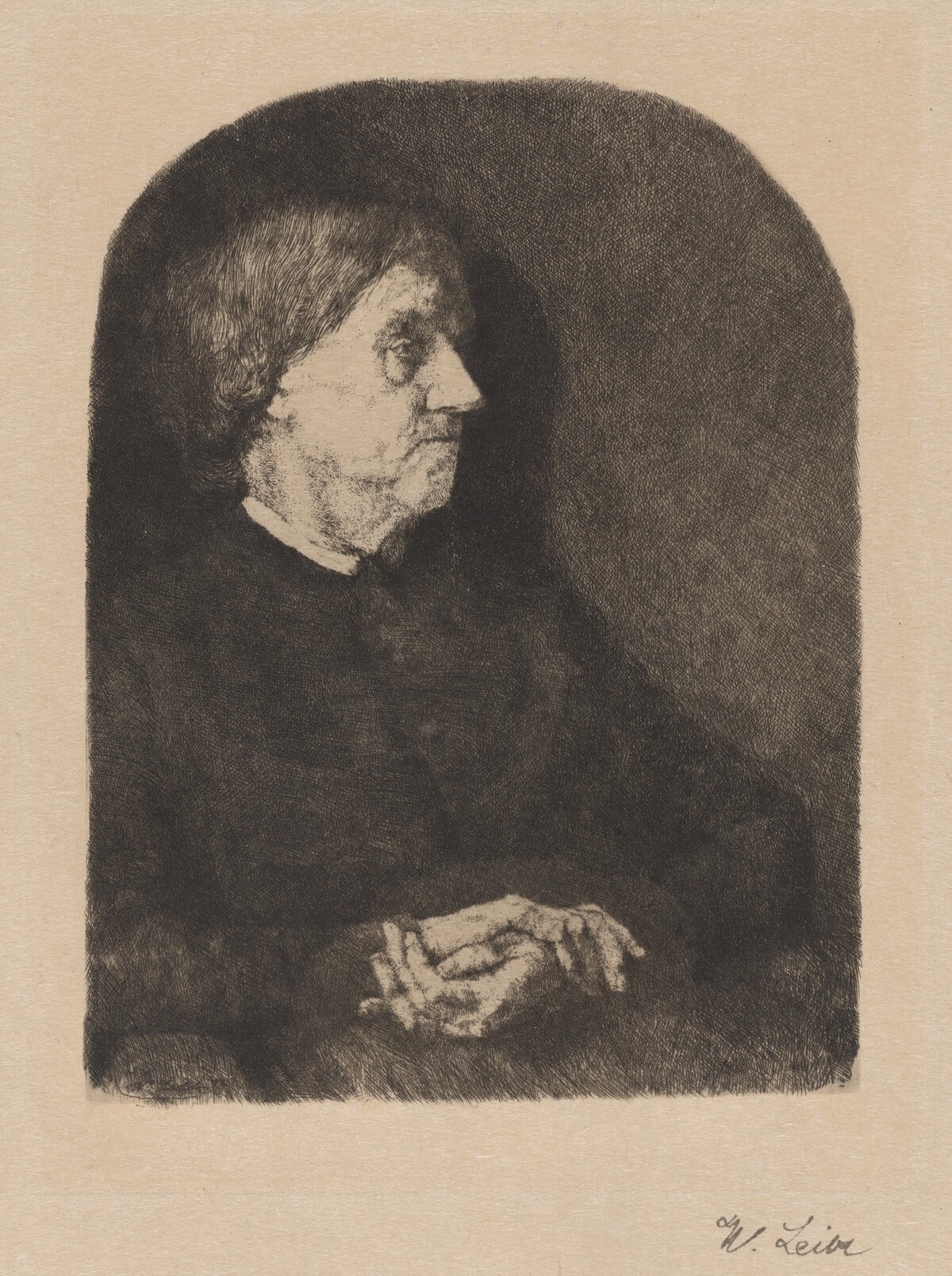 Leibl's Mother by Wilhelm Leibl