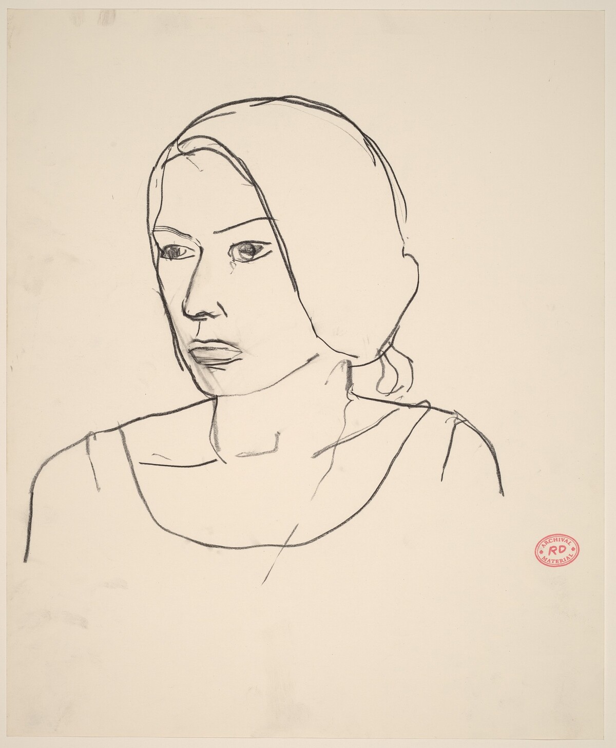 Untitled [head of a woman looking left] by Richard Diebenkorn
