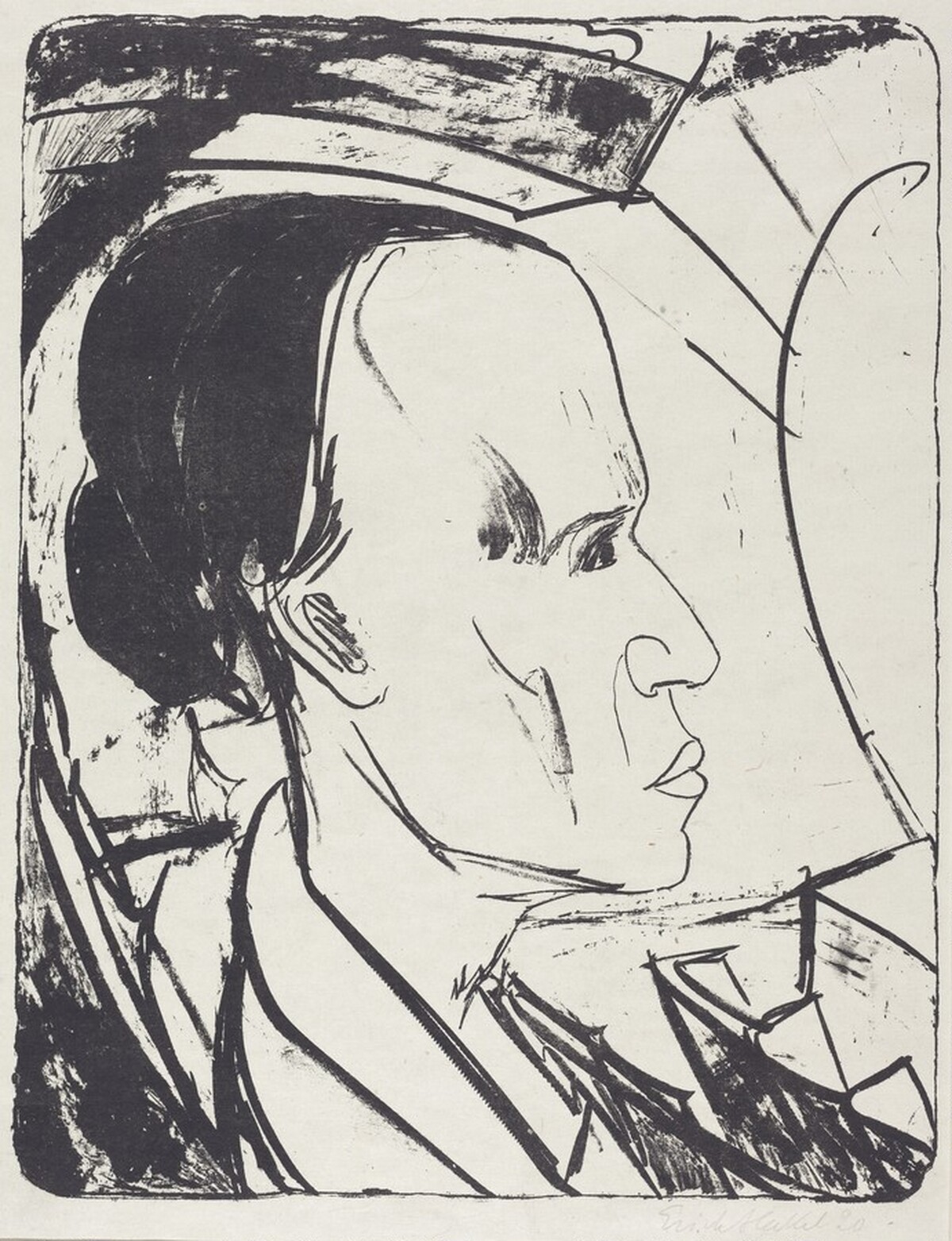 Portrait of E.G. (Bildnis E.G.) by Erich Heckel