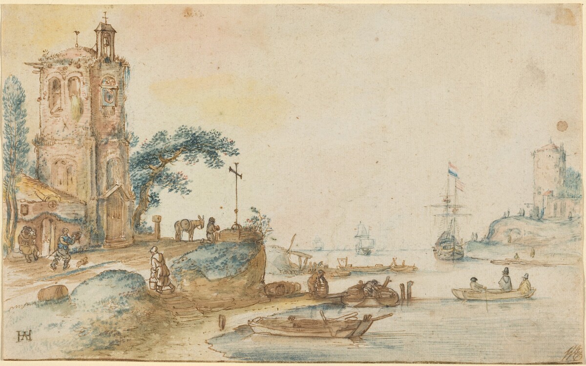 Scene with a Tower to the Left by Hendrick Avercamp