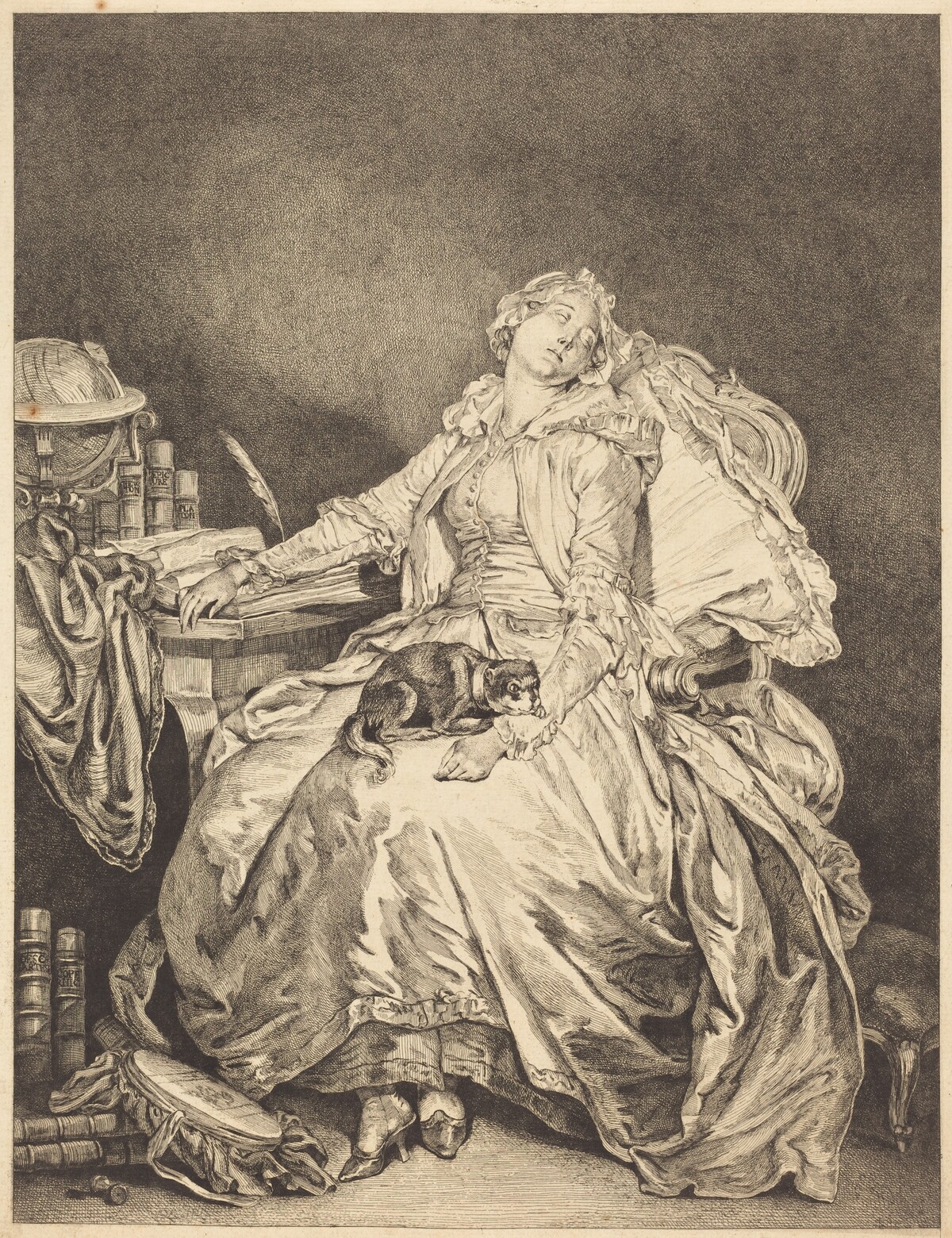 La philosophie endormie by Jean-Michel Moreau after Jean-Baptiste Greuze