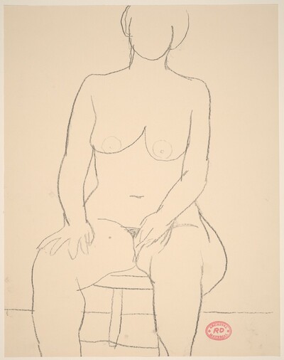 Untitled [front view of seated female nude]