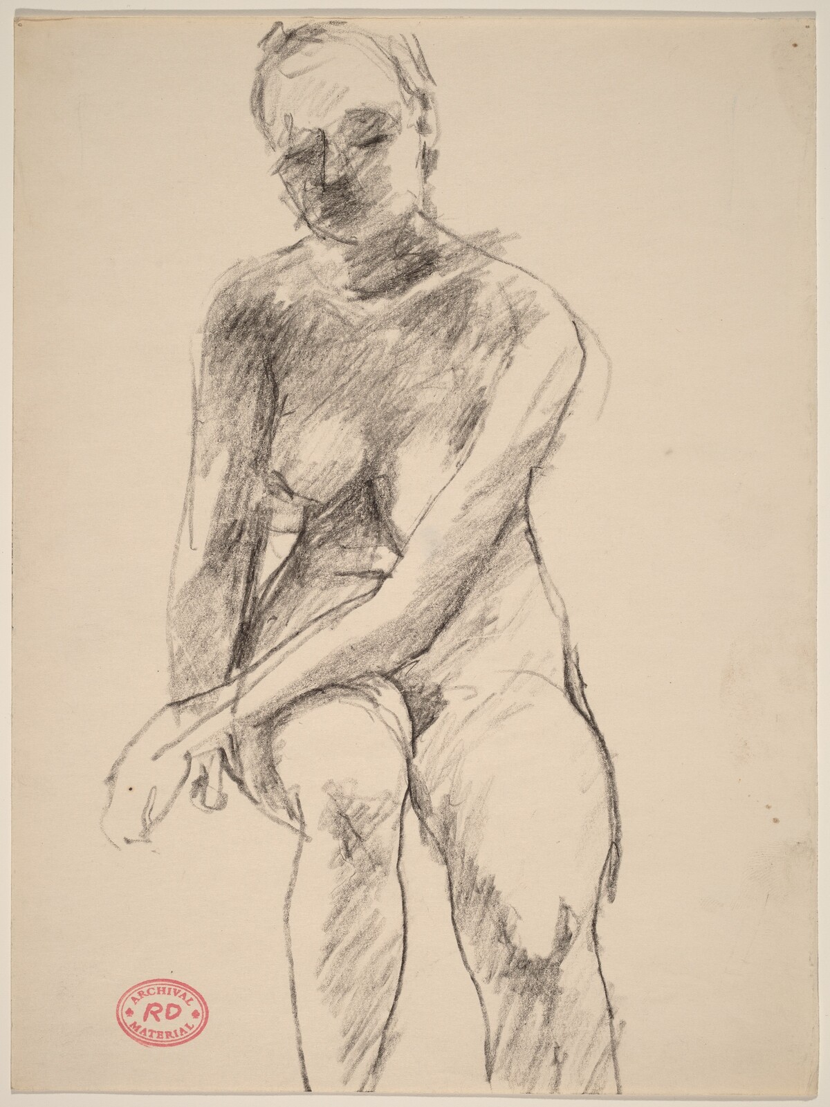 Untitled [seated nude with her left arm resting on her thigh] by Richard Diebenkorn