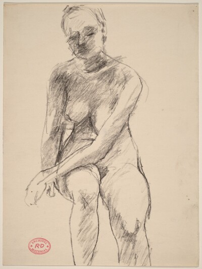 Untitled [seated nude with her left arm resting on her thigh]