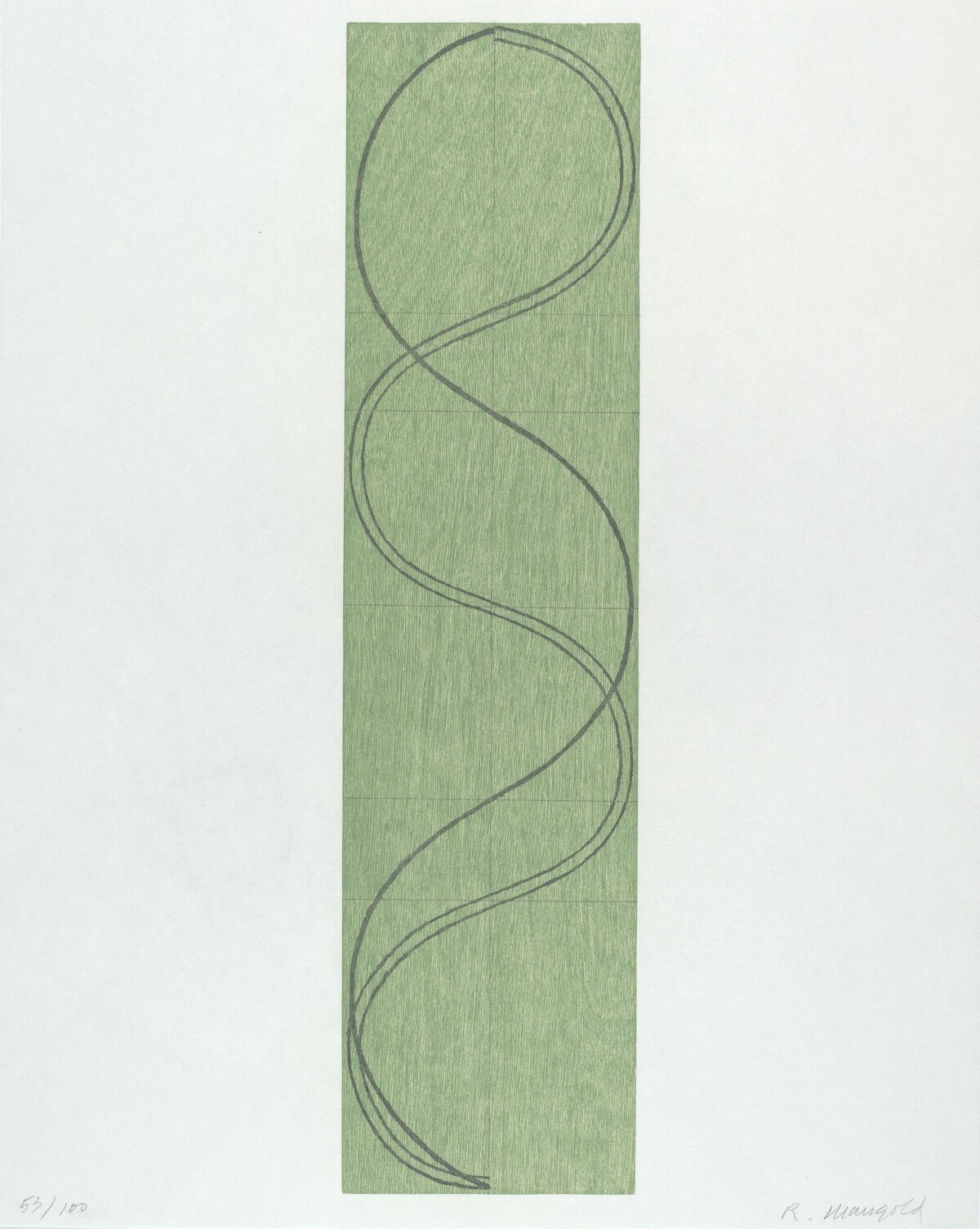 Green Column/Figure by Robert Mangold