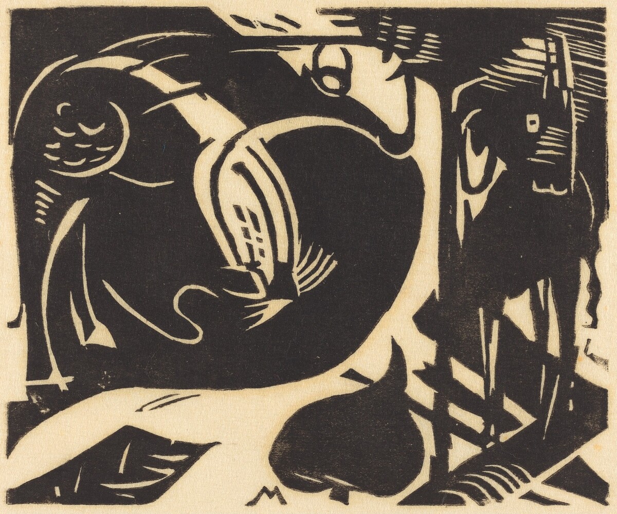 Two Mythical Animals (Zwei Fabeltiere) by Franz Marc