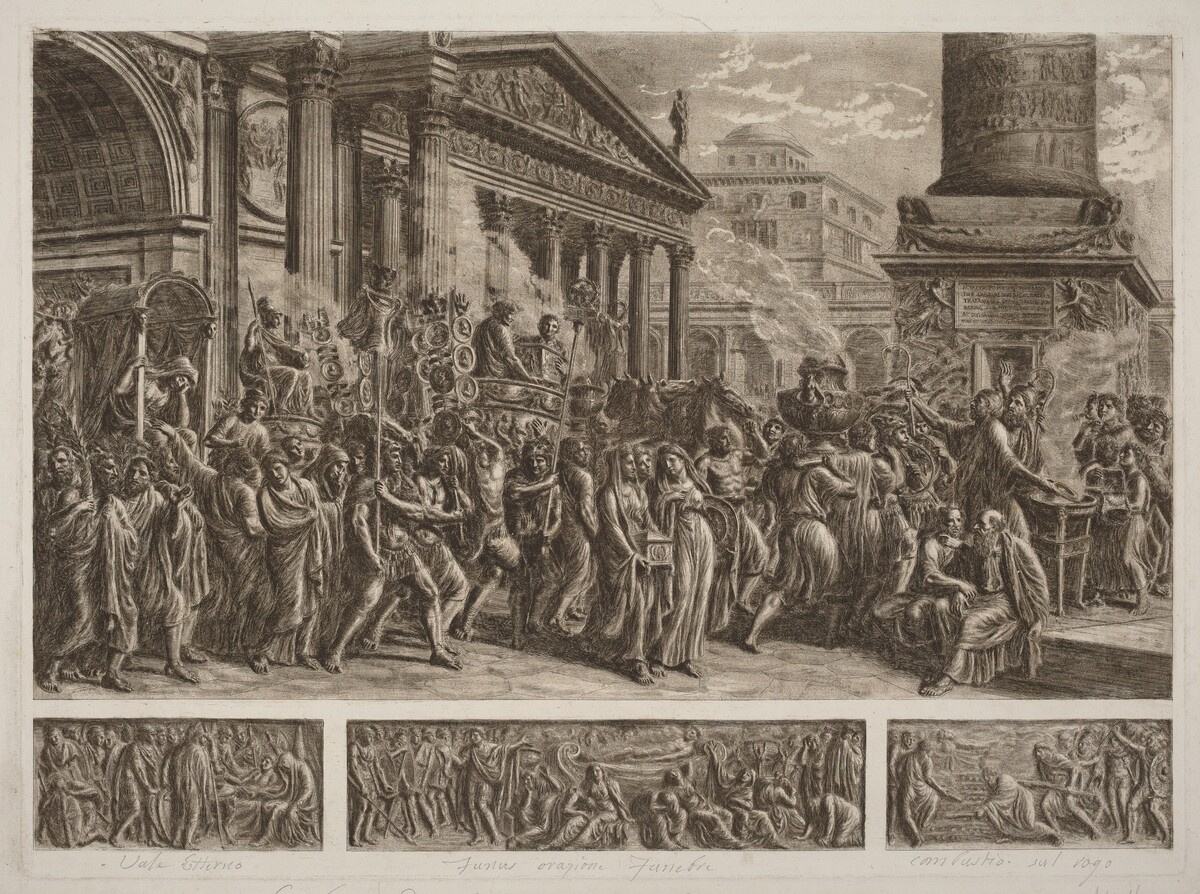 The Ashes of Trajan Carried in a Triumphal Procession by Luigi Ademollo