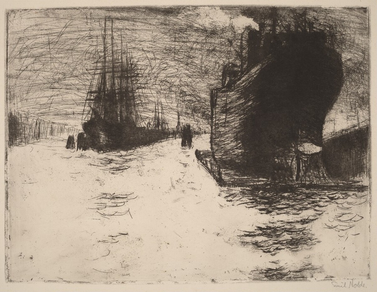 Hamburg, Reiherstieg Dock by Emil Nolde