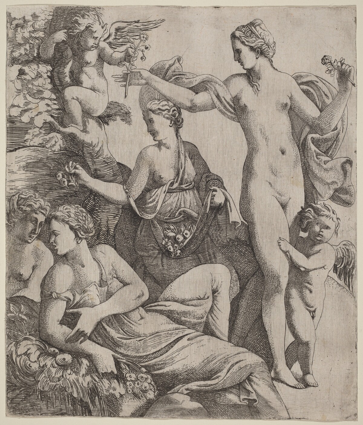Venus with the Graces and Putti by Pierre Biard the Younger