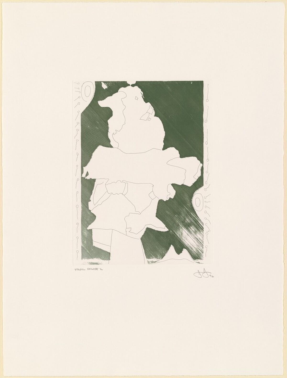 Green Angel [trial proof 2] by Jasper Johns