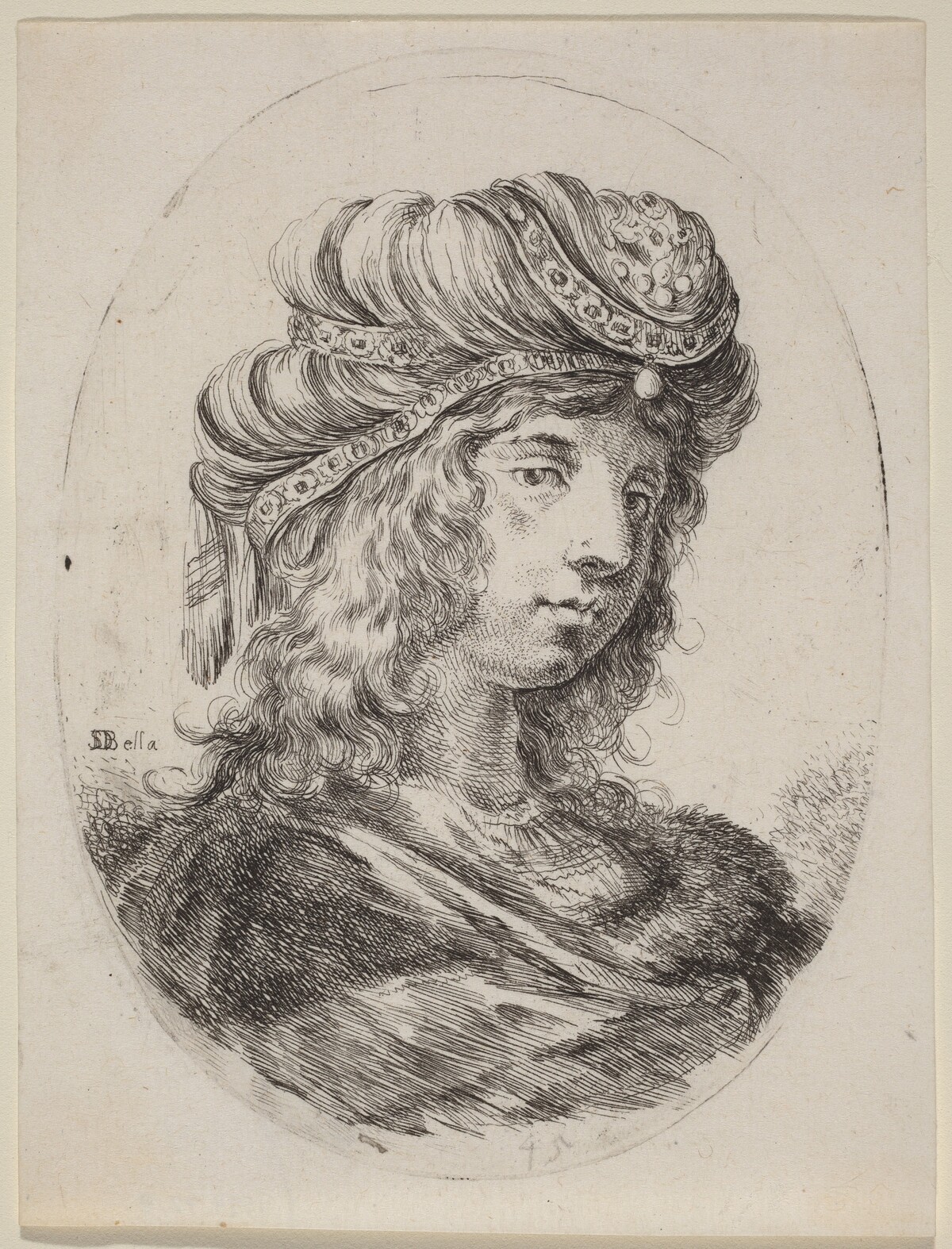 Sultaness in a Banded Turban, Turned to the Right by Stefano Della Bella