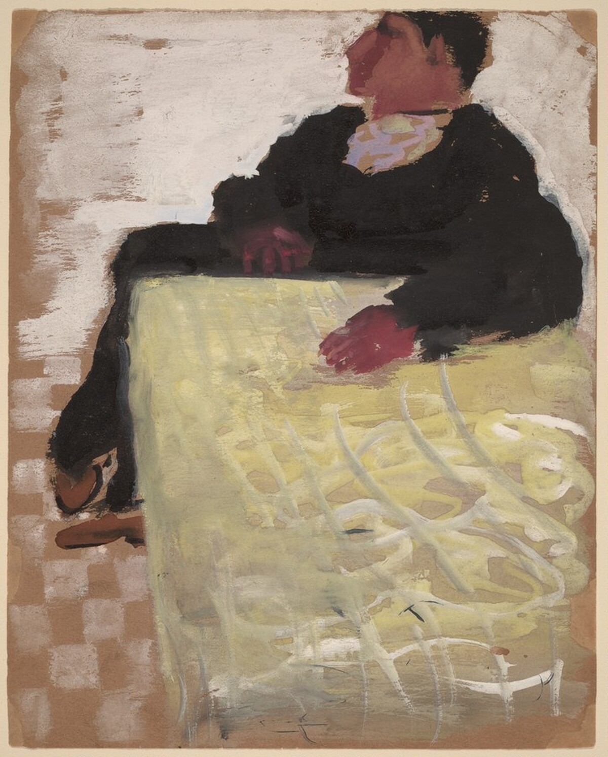 Figure with Arm Resting on Table by Mark Rothko