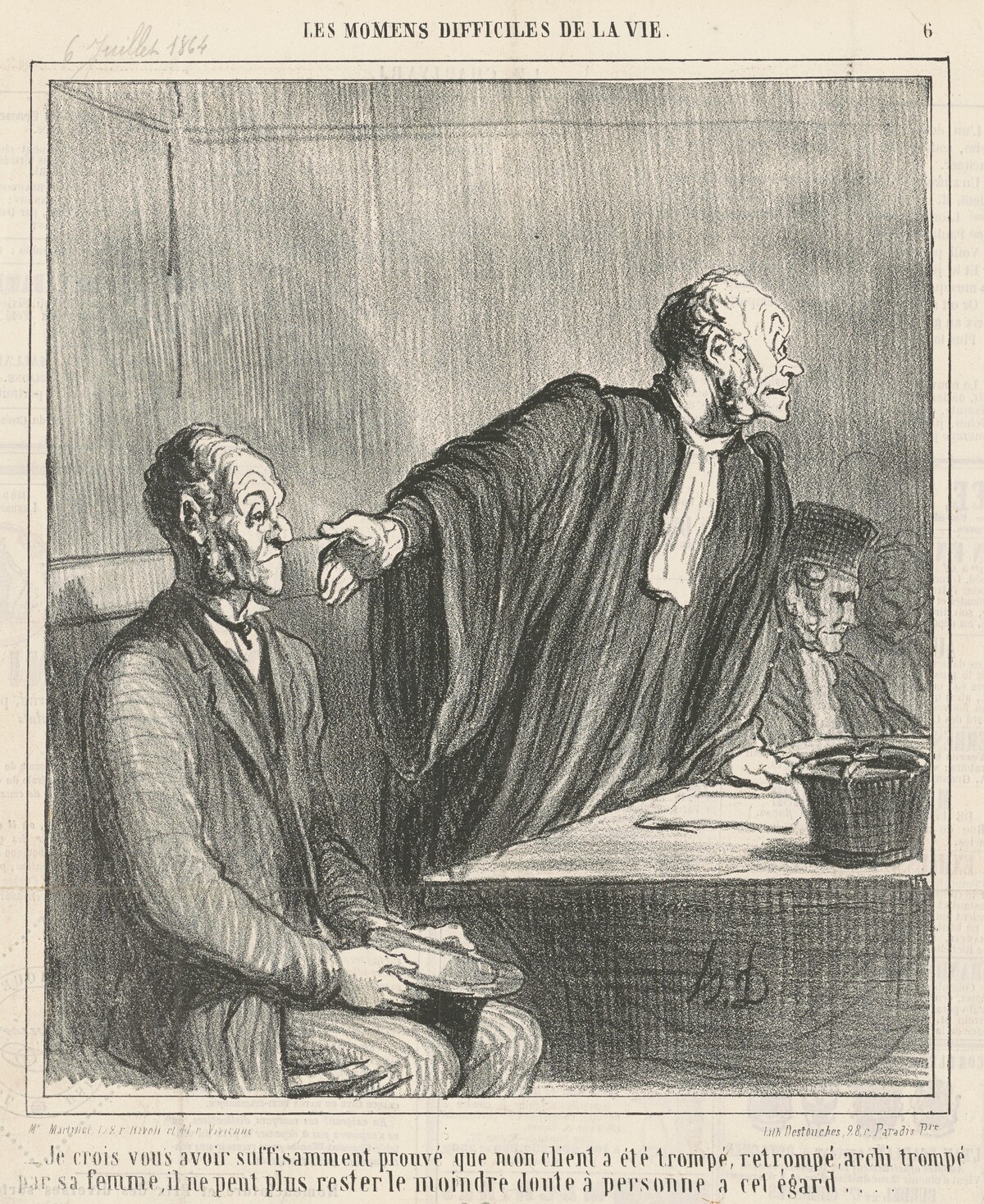 Je crois vous avoir ... prouvé que mon client ... by Honoré Daumier