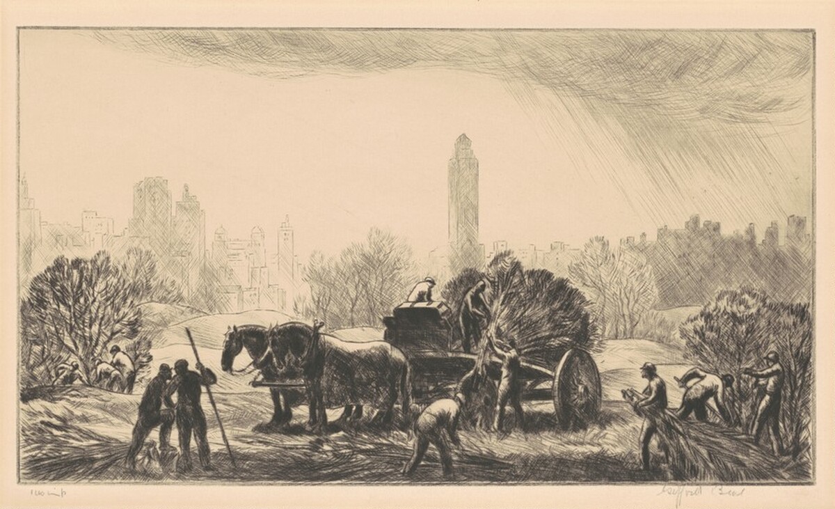 Gathering Brush, Central Park by Gifford Beal