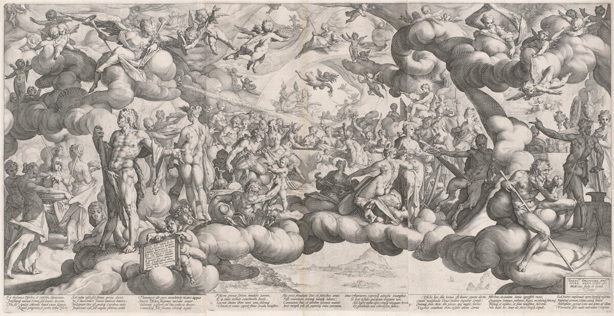 The Wedding of Cupid and Psyche by Hendrik Goltzius after Bartholomaeus Spranger