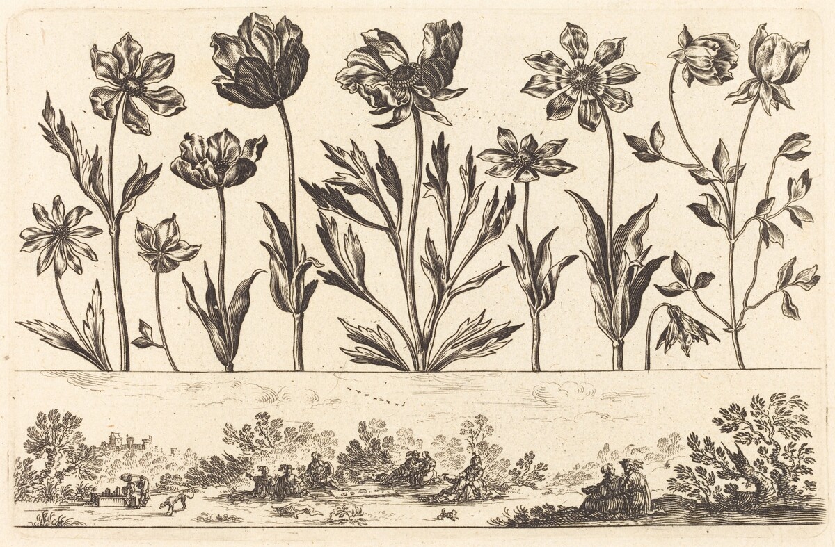 Flower Print no.1 by Nicolas Cochin after Balthasar Moncornet