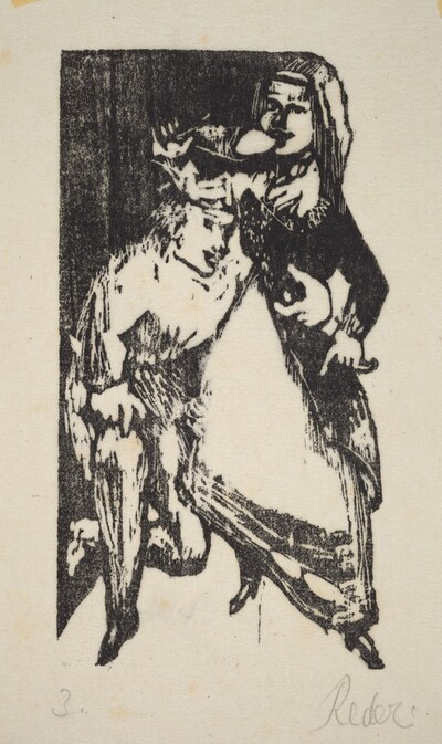 Kneeling Man Embracing a Woman