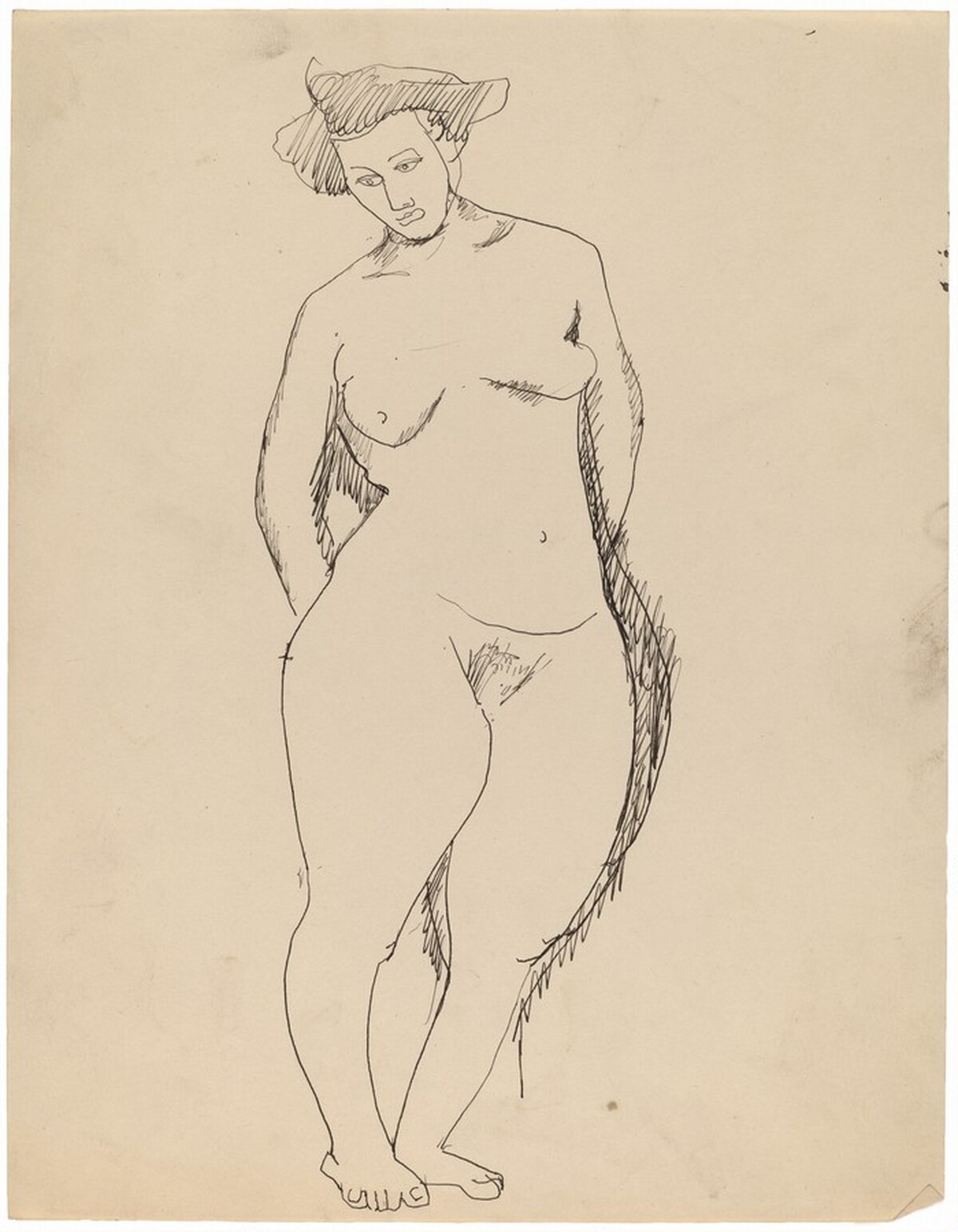Standing Female Nude, Arms Behind Back, Gazing Down to Right by Mark Rothko