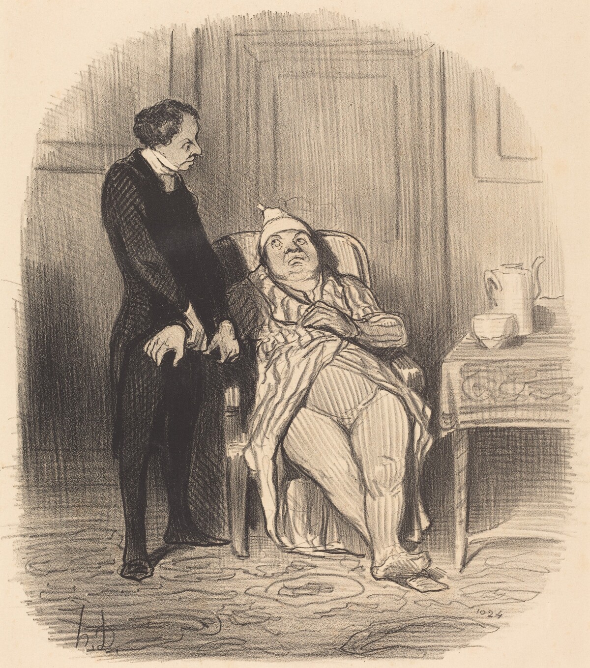 Ah! docteur... je crois... que j'suis poitrinaire! by Honoré Daumier