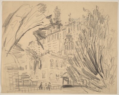 City Hall Park, Figures, Municipal Building in Construction