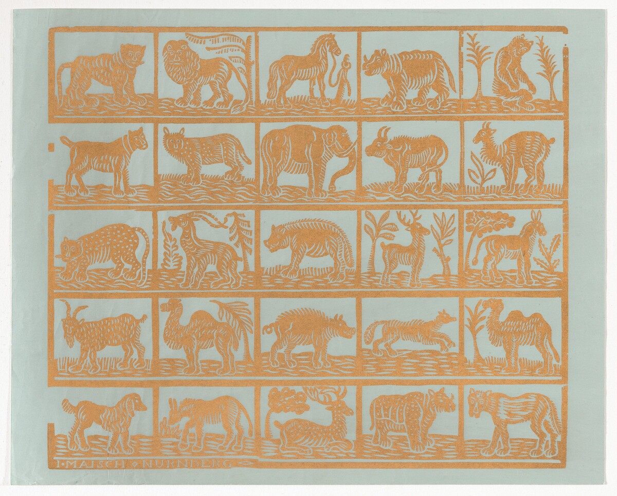 Endpaper with Animals by Johann Maisch