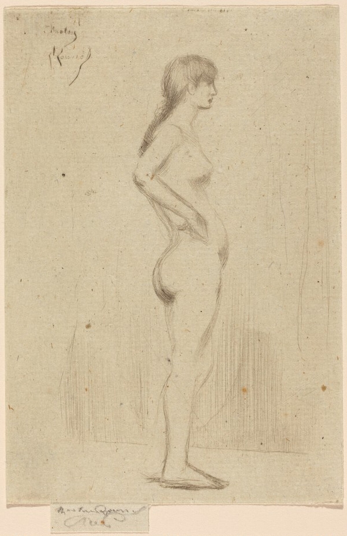 Study from the Nude of a Girl Standing by Théodore Roussel