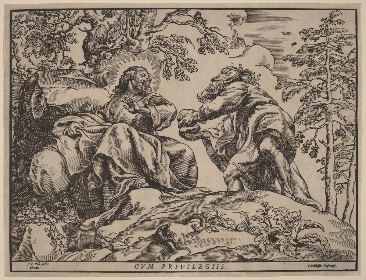The Temptation of Christ by the Devil by Christoffel Jegher after Sir Peter Paul Rubens