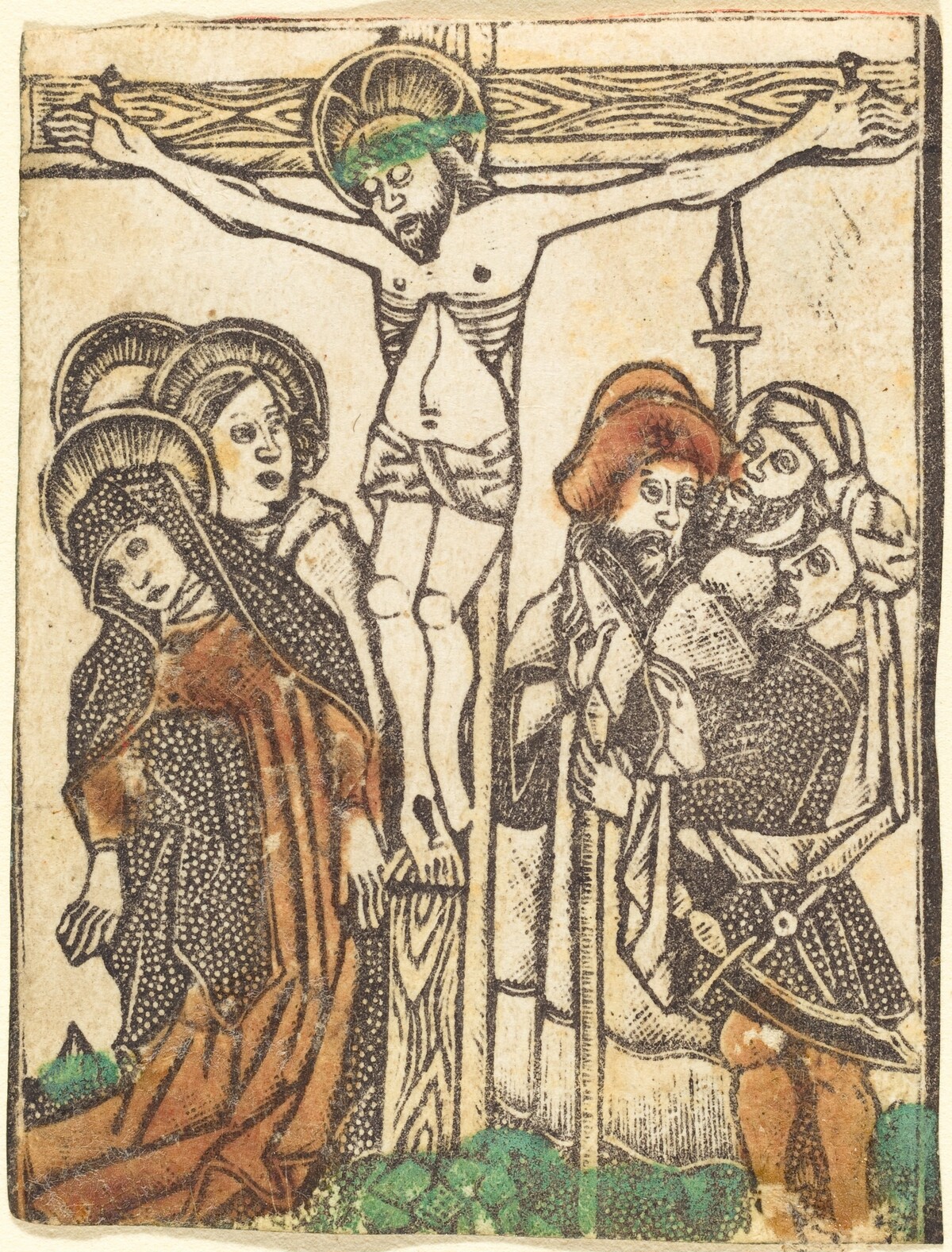 The Crucifixion by Workshop of Master of the Borders with the Four Fathers of the Church