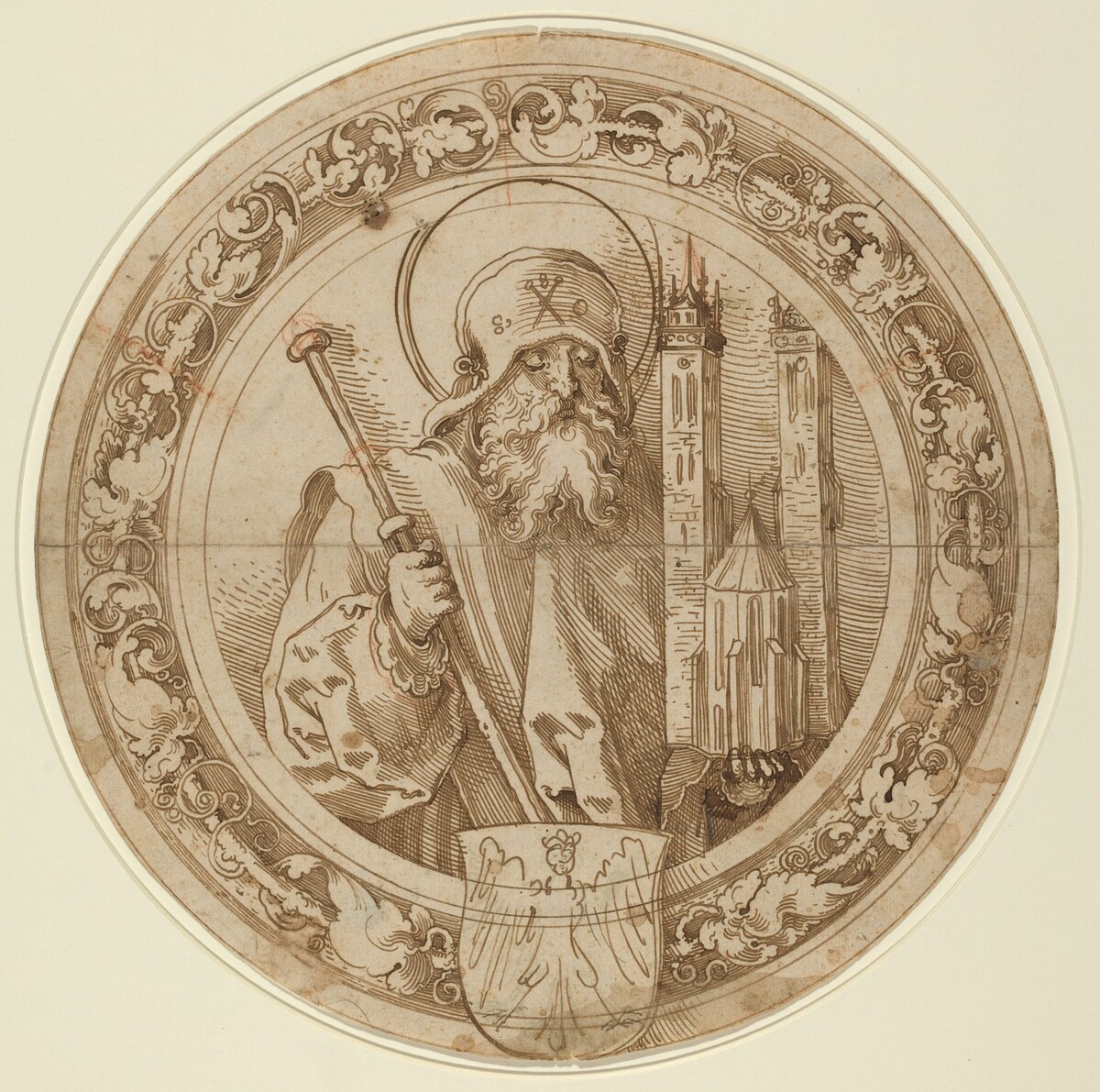 Saint Sebald Carrying the Model of His Church in Nuremberg by Sebald Beham
