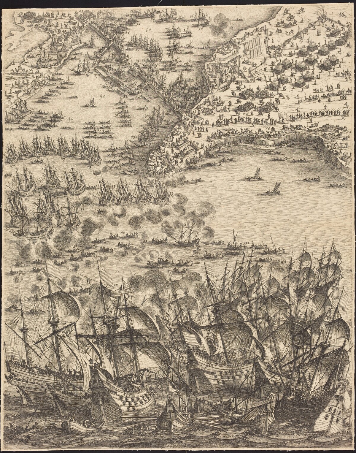The Siege of La Rochelle [plate 11 of 16; set comprises 1952.8.97-112] by Jacques Callot