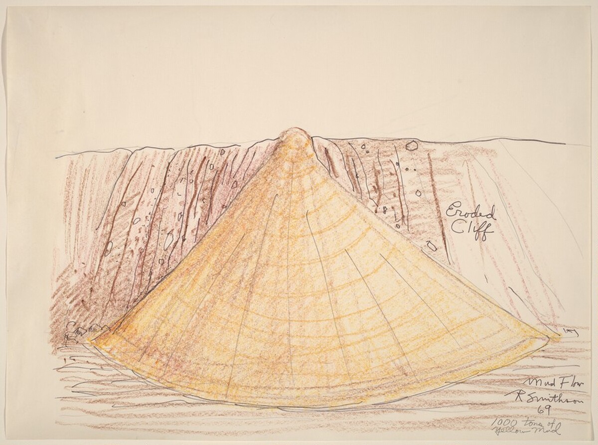Mud Flow (1000 Tons of Yellow Mud) by Robert Smithson