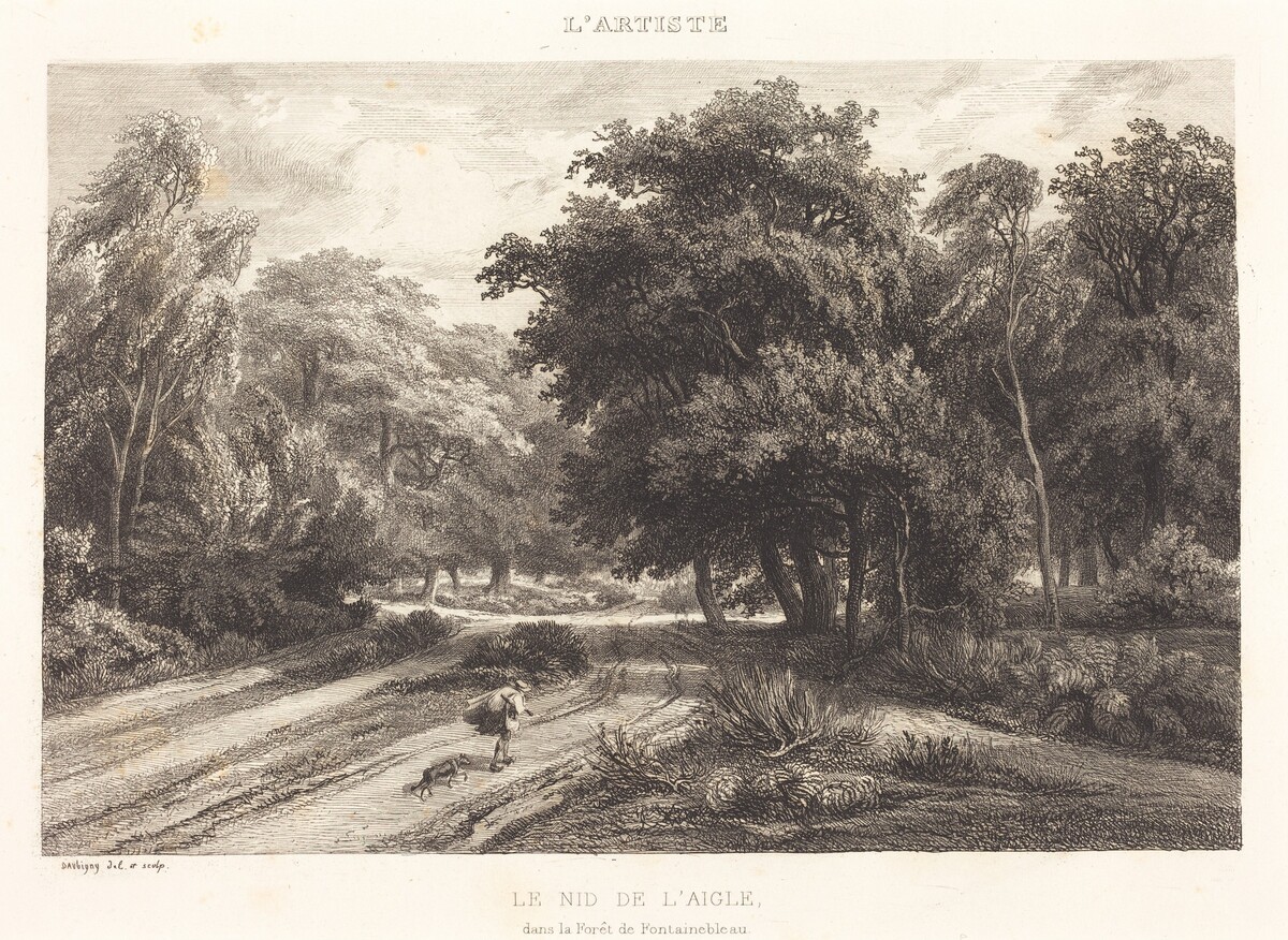 The Eagle's Nest in the Forest of Fontainebleau (Le nid de l'aigle dans la Foret de Fontainebleau by Charles-François Daubigny