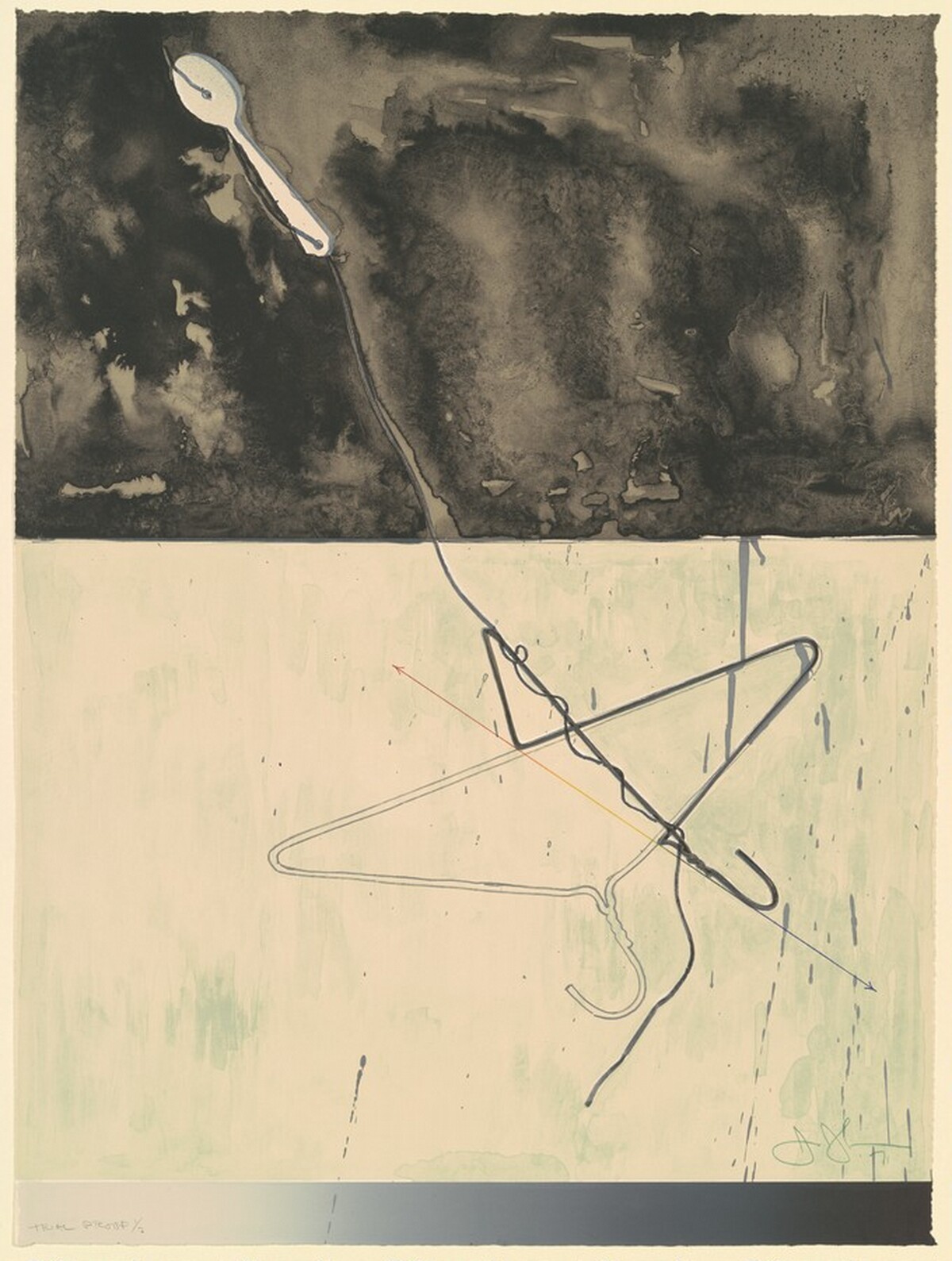 Coathanger and Spoon [trial proof] by Jasper Johns