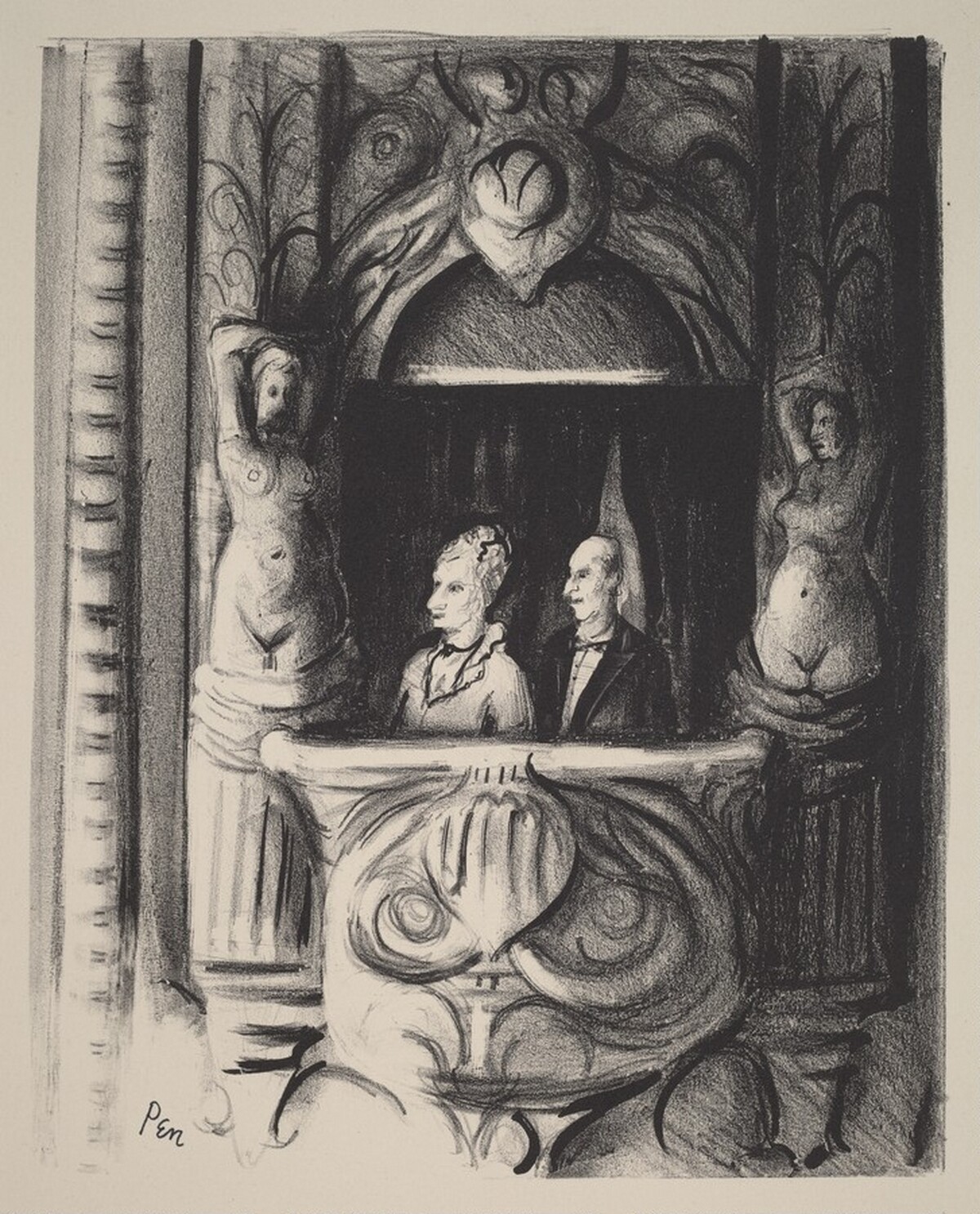 Untitled (Couple at Opera) by Rudolph T. Pen