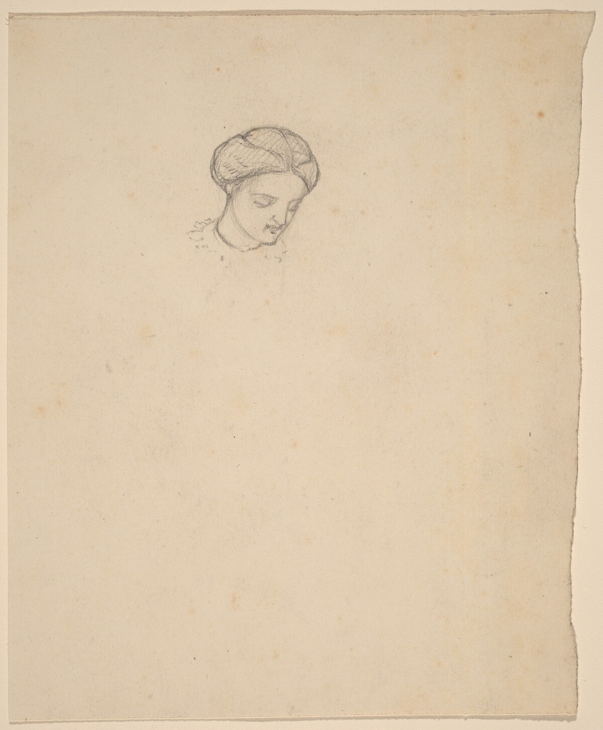 Study of a Girl's Head by Elihu Vedder