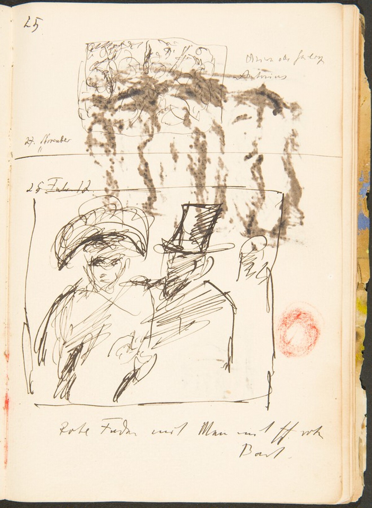 Zwei Skizzen, Bezeichnungen (Two Sketches with Inscriptions) [p. 44] by Max Beckmann