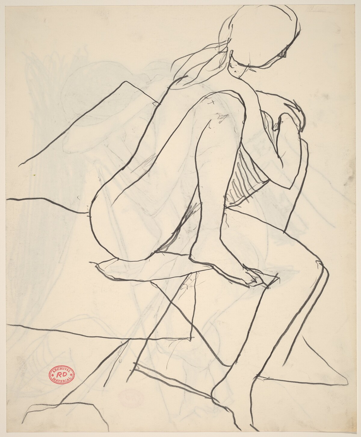Untitled [seated female nude turning aside] by Richard Diebenkorn