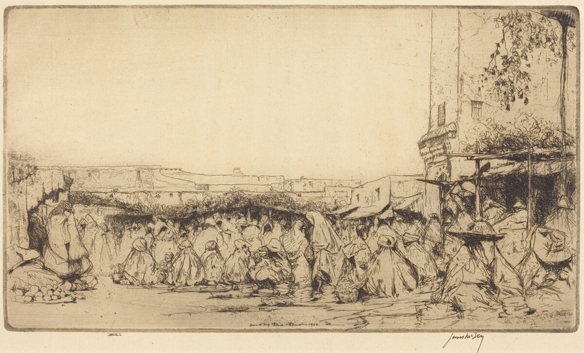 The Bread Market, Tetuan by James McBey