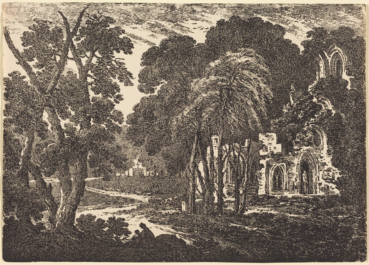 Ruined Abbey among Trees by Richard Cooper II