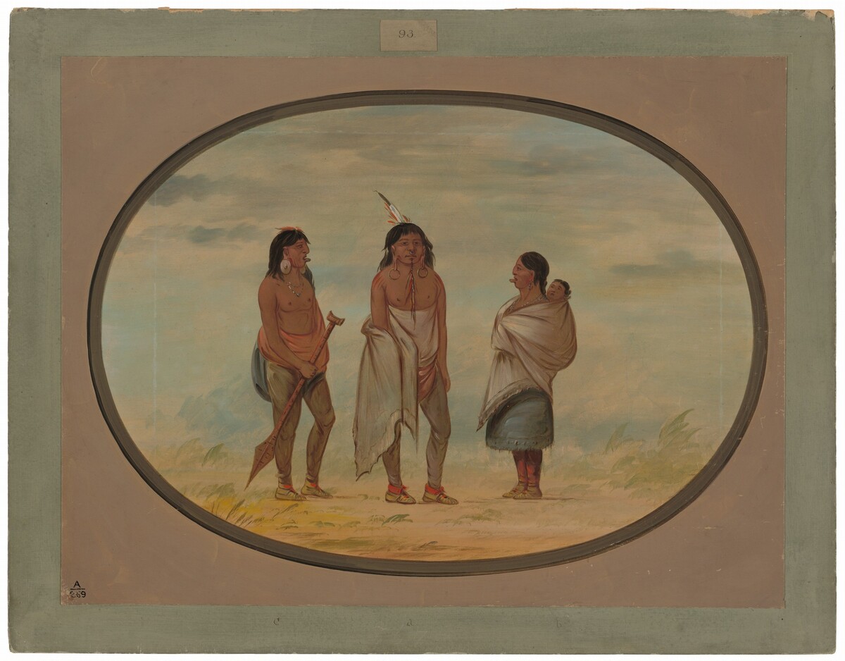 Nayas Indian Chief, His Wife, and a Warrior by George Catlin