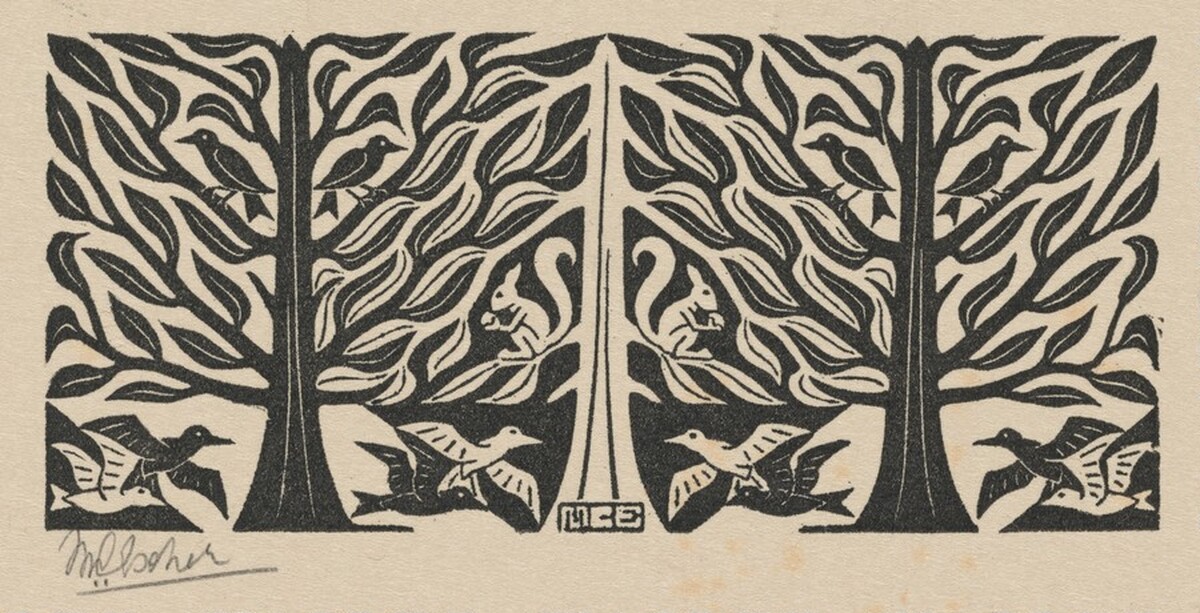 Trees and Animals by M.C. Escher