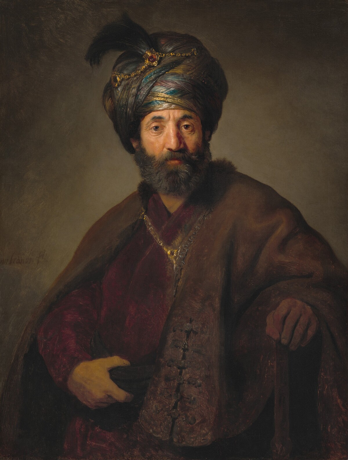 Man in Oriental Costume by Rembrandt van Rijn and Workshop (Probably Govaert Flinck)