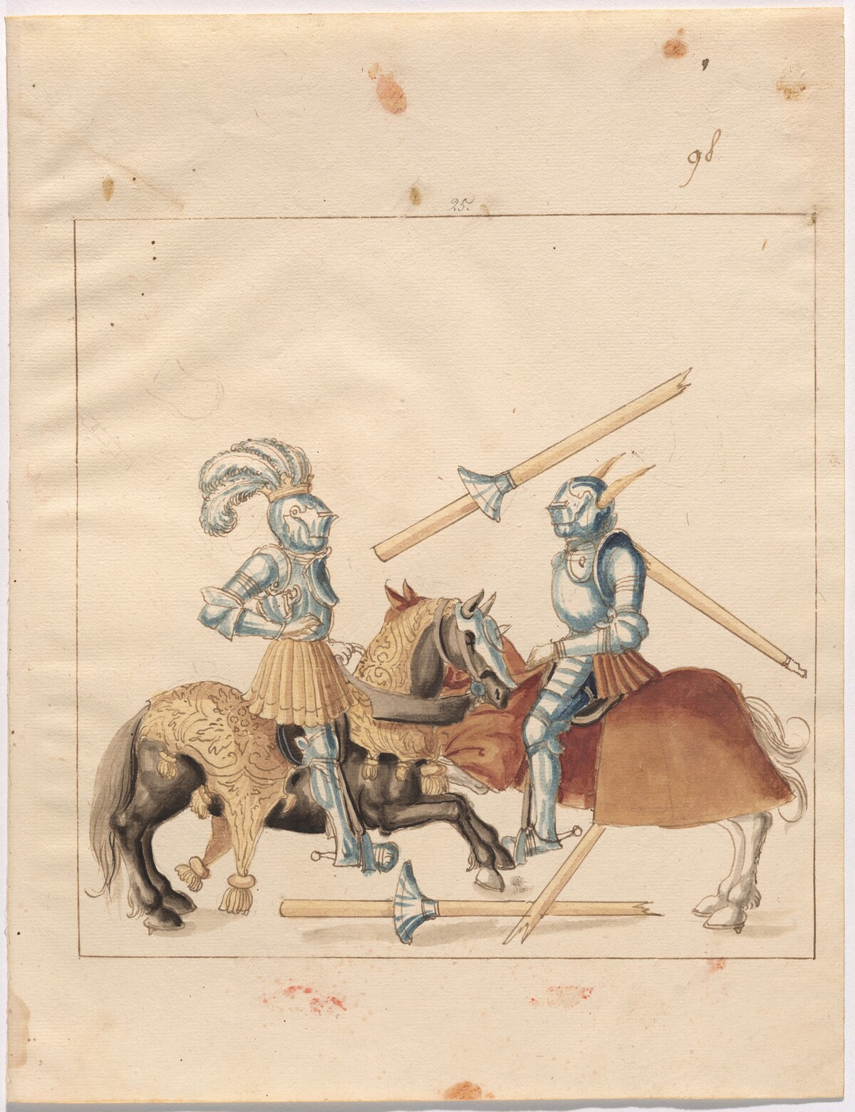 Mock Joust of War in Reinforced Field Armor by German 16th Century