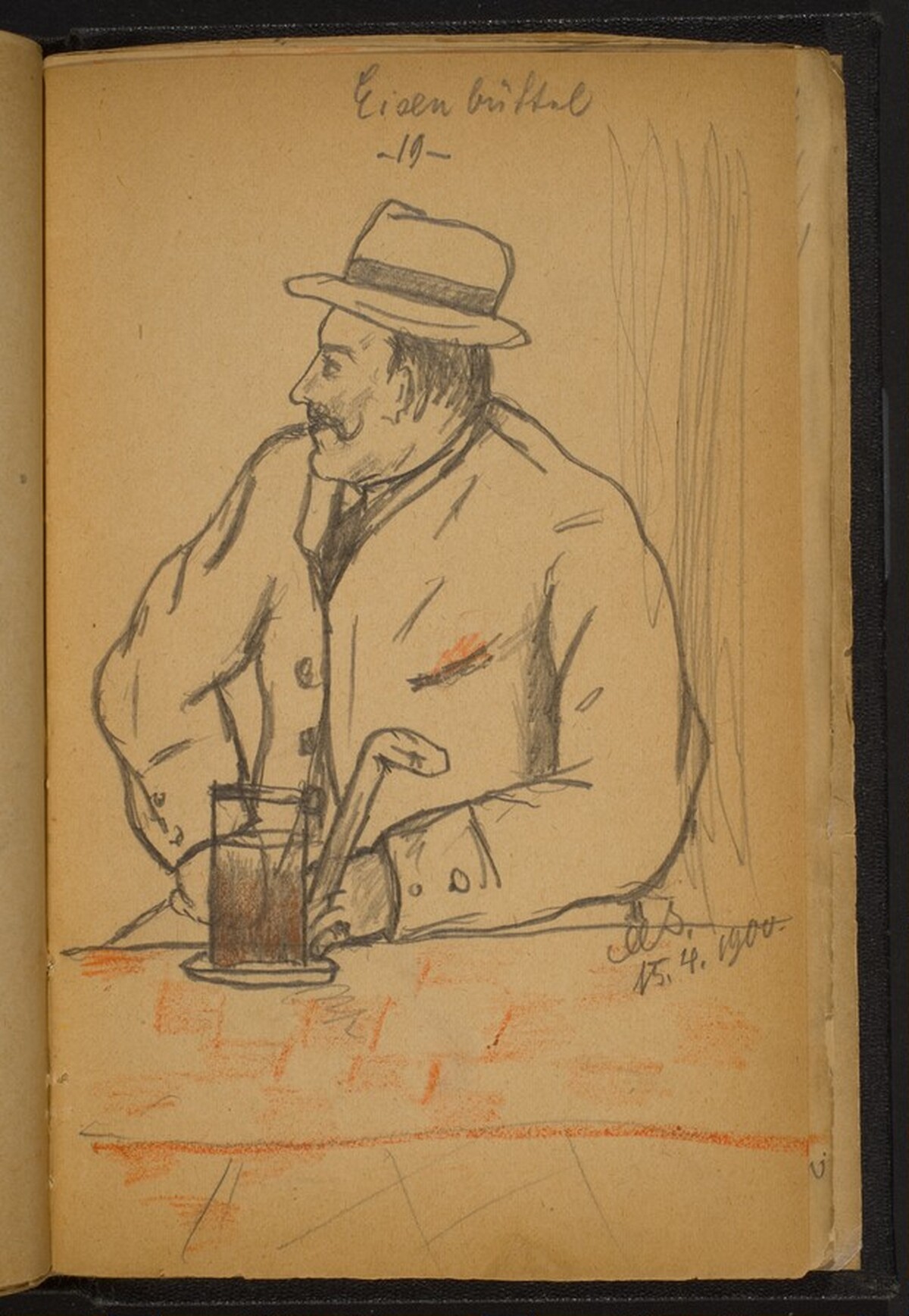 Man Holding a Cane, Seated at a Bar by Max Beckmann