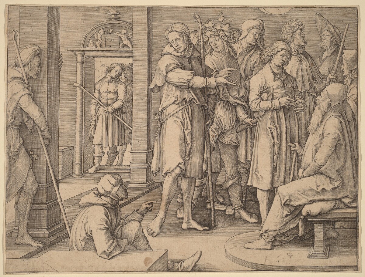 Joseph Interprets His Dream to Jacob by Lucas van Leyden