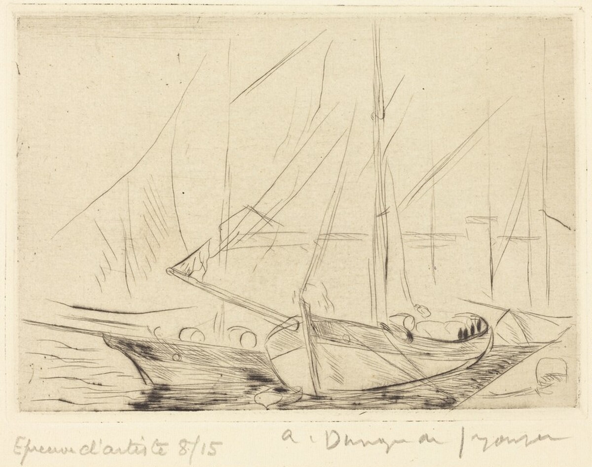 Sailboats, Saint-Tropez (Saint-Tropez, les tartanes) by André Dunoyer de Segonzac